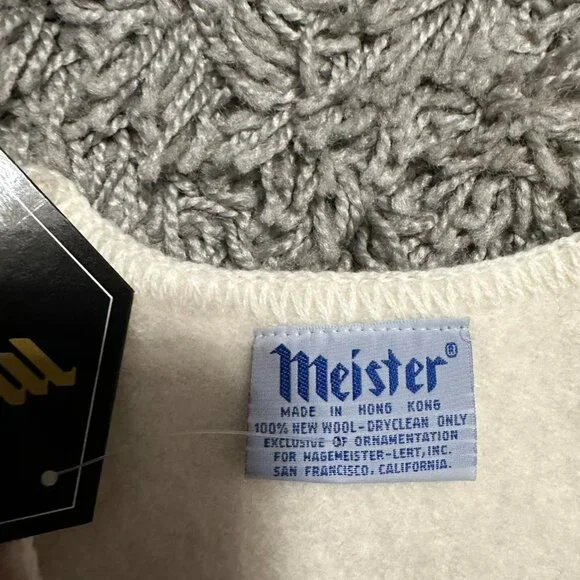 Meister 90s Vintage Retro Patterned New Wool Deadstock Vest Size L - Picture 4 of 7